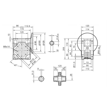 Przekładnia MPRV 075 1/60 80B14